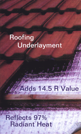 Roofing Underlayment - Adds 14.5 R Value - Reflects 97% Radiant Heat